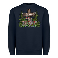 Navy the real gift is jesus Heavyweight Sweatshirt - CowhideDigitalArt