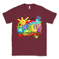 Burgundy Autism accept understand love Classic Tee - NancyCooperArtShop