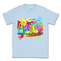 Dusty Blue Autism accept understand love Classic Tee - NancyCooperArtShop