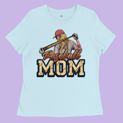 Baseball Mom Ladies Tee Designed By Nancycooperartshop