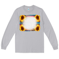 Moon Dust Serape Bleached Sunflowers Leopard Background Long Sleeve Tee - CowCowDesign