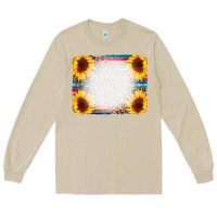 Mushroom Serape Bleached Sunflowers Leopard Background Long Sleeve Tee - CowCowDesign