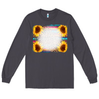 Smoke Serape Bleached Sunflowers Leopard Background Long Sleeve Tee - CowCowDesign