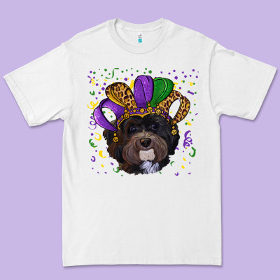 Mardi Gras Havanese Dog With Hat Premium Tee Designed By Ranaportraitstore