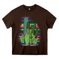 Chocolate Brown Western Serape Cactus Heavy Core Tee - Bettercallsaul