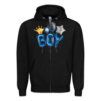 Black Birthday Boy Balloon Zipper Hoodie - Artiststas