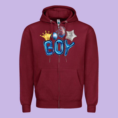 Birthday Boy Balloon Zipper Hoodie Designed By Artiststas