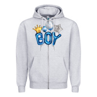 Heather Grey Birthday Boy Balloon Zipper Hoodie - Artiststas