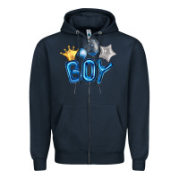 Navy Birthday Boy Balloon Zipper Hoodie - Artiststas