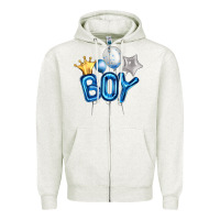 Oatmeal Heather Birthday Boy Balloon Zipper Hoodie - Artiststas