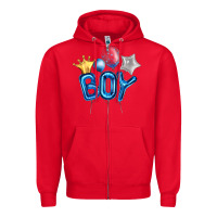 Red Birthday Boy Balloon Zipper Hoodie - Artiststas