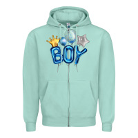 Seafoam Birthday Boy Balloon Zipper Hoodie - Artiststas