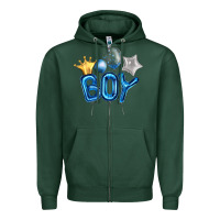 Sports Green Birthday Boy Balloon Zipper Hoodie - Artiststas