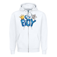 White Birthday Boy Balloon Zipper Hoodie - Artiststas