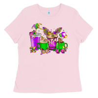 Bubblegum Pink Mardi Gras coffee cups Ladies Tee - NancyCooperArtShop