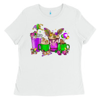 Mardi Gras Coffee Cups Ladies Tee | Teevron