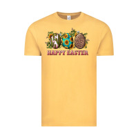 Vintage Mustard Happy Easter With Western Eggs And Sunflowers Vintage Tee - RanaPortraitStore