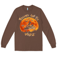 Chestnut Halloween Witch On Motorcycle Cat & Moon Salem Witch Trials Premium Long Sleeve Tee - trangStudio