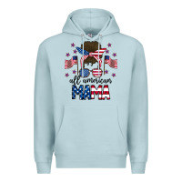 Blue Mist All American Mama Messy Buny Premium Hoodie - CowhideDigitalArt