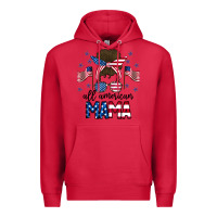 Cardinal All American Mama Messy Buny Premium Hoodie - CowhideDigitalArt