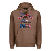 Chestnut All American Mama Messy Buny Premium Hoodie - CowhideDigitalArt