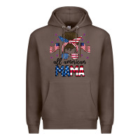 Coffee All American Mama Messy Buny Premium Hoodie - CowhideDigitalArt