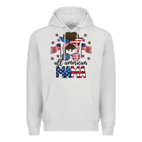 Dove Grey All American Mama Messy Buny Premium Hoodie - CowhideDigitalArt