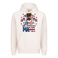 Pale Pink All American Mama Messy Buny Premium Hoodie - CowhideDigitalArt