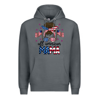 Rock All American Mama Messy Buny Premium Hoodie - CowhideDigitalArt