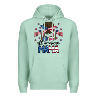 Seafoam All American Mama Messy Buny Premium Hoodie - CowhideDigitalArt