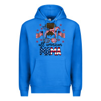 All American Mama Messy Buny Premium Hoodie | Teevron