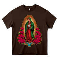 Chocolate Brown Our Lady of Guadalupe Heavy Core Tee - Bettercallsaul