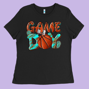 Game Day Leopard Basketball Ladies Tee Designed By Nancycooperartshop