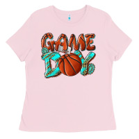 Bubblegum Pink Game day leopard basketball Ladies Tee - NancyCooperArtShop