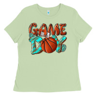 Matcha Game day leopard basketball Ladies Tee - NancyCooperArtShop