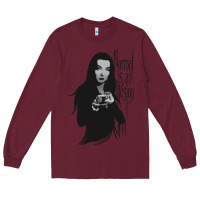 Burgundy Normal Is An Illusion - Morticia Addams Long Sleeve Tee - trangStudio