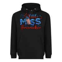 Black little miss firecracker 4th of july Heavyweight Hoodie - BarkalooDesign