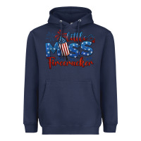 Navy little miss firecracker 4th of july Heavyweight Hoodie - BarkalooDesign