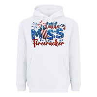 White little miss firecracker 4th of july Heavyweight Hoodie - BarkalooDesign