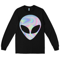 Black Alien Head Colorful Laser Ufo Sighting Believe Area 51 Long Sleeve Tee - trangStudio