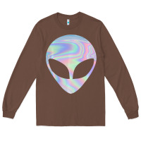 Chestnut Alien Head Colorful Laser Ufo Sighting Believe Area 51 Long Sleeve Tee - trangStudio