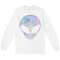 White Alien Head Colorful Laser Ufo Sighting Believe Area 51 Long Sleeve Tee - trangStudio