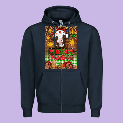 Mooey Christmas Air Freshener Zipper Hoodie Designed By Artiststas