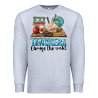 Heather Grey teachers change the world Premium Sweatshirt - BarkalooDesign