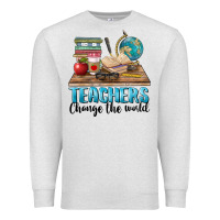 Oatmeal Heather teachers change the world Premium Sweatshirt - BarkalooDesign
