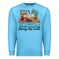 Ocean Blue teachers change the world Premium Sweatshirt - BarkalooDesign