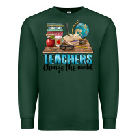 Sports Green teachers change the world Premium Sweatshirt - BarkalooDesign