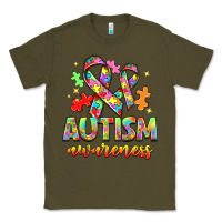 Army Green Autism Awareness Classic Tee - NancyCooperArtShop