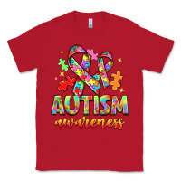 Red Autism Awareness Classic Tee - NancyCooperArtShop