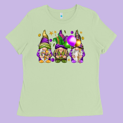 Mardi Gras Gnomes Ladies Tee Designed By Nancycooperartshop